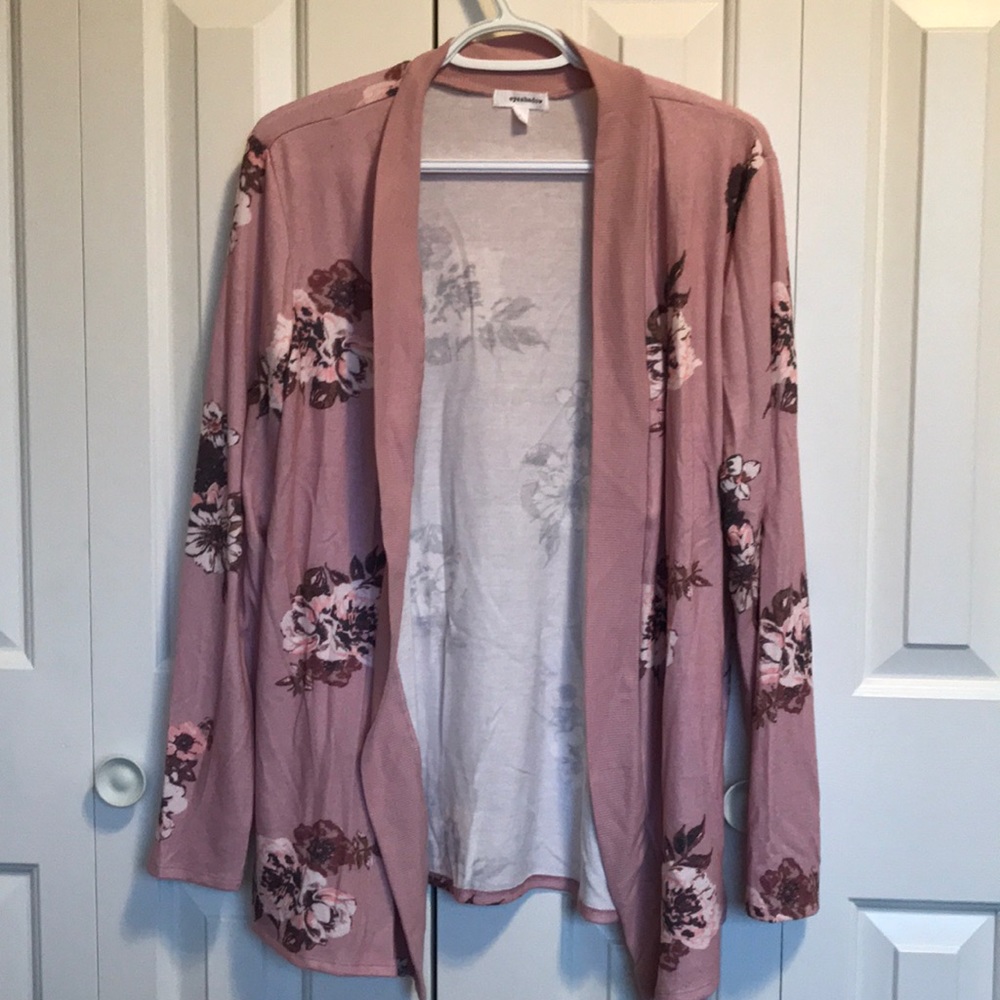 Pink floral cardigan